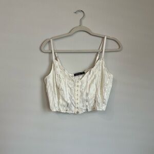 Nasty Gal Cream Button-Front Camisole